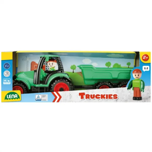 LENA: Traktor Truckies z przyczepą i figurką, 36 cm zdjęcie 2