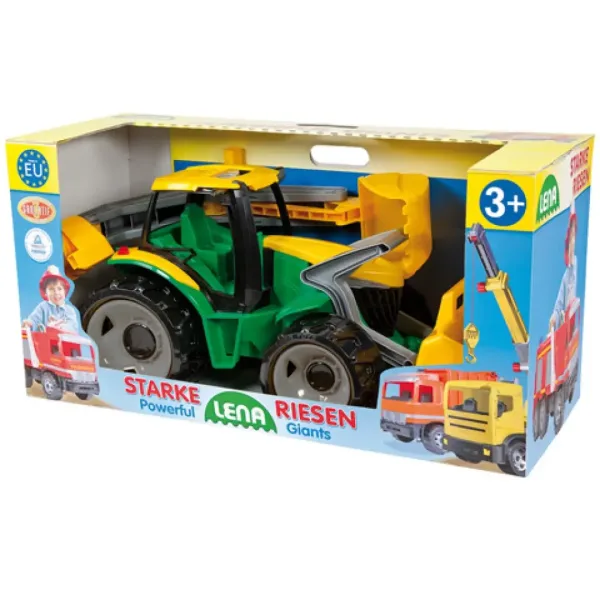LENA: Ogromny traktor z ładowaczem czołowym i łyżką koparki żółto/zielony 65 cm zdjęcie 2