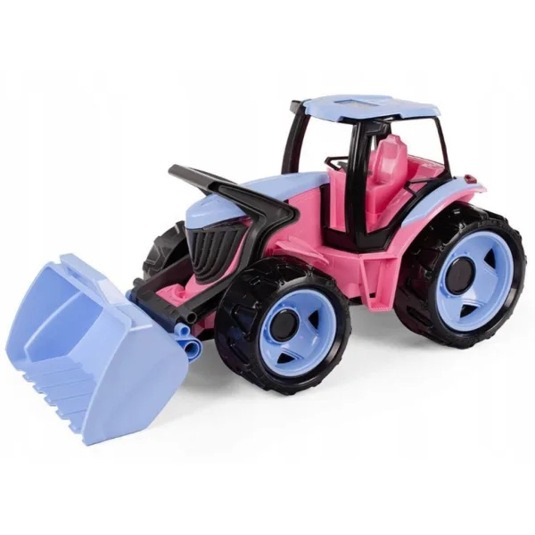 Lena: Olbrzymi traktor z przednim ładowaczem w kolorze różowym, 62 cm zdjęcie 1