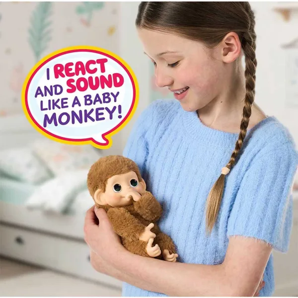 Little Live Pets: Mini Maki Pepi Peach interaktywna kremowa małpka zdjęcie 3