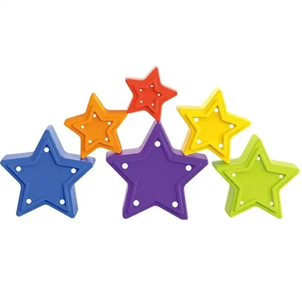 Little Stars: Kolorowa wieża do układania w kształcie gwiazdek dla niemowląt zdjęcie 4