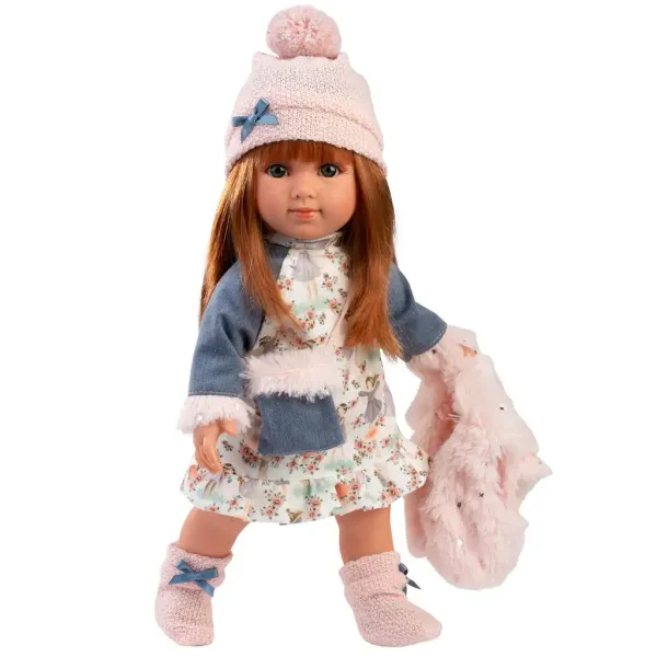 Llorens: Lalka Nicole o czerwonych włosach, 35 cm, w różowej kamizelce zdjęcie 3