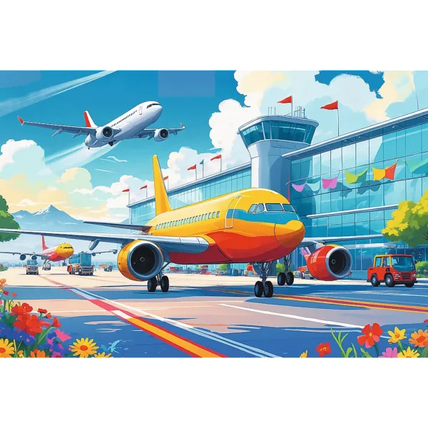 Lotnisko puzzle 100 elementów - Trefl zdjęcie 2