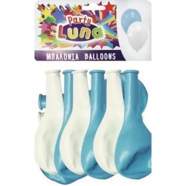 Luna: Balony imprezowe w kolorze białym i niebieskim, 24 szt. zdjęcie 1