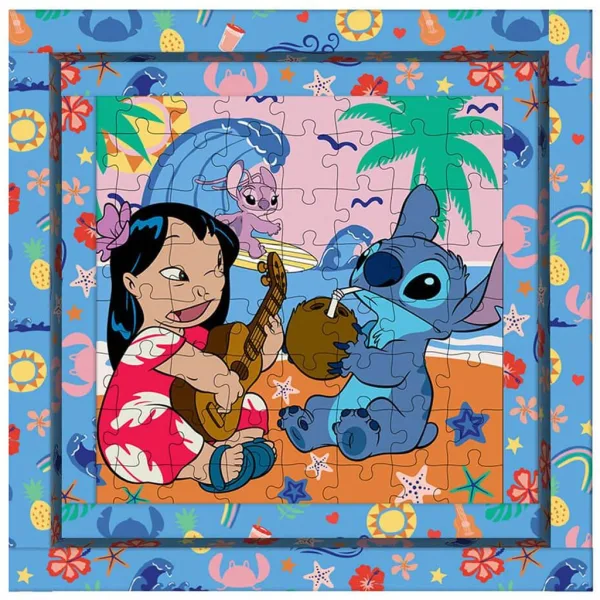 Luna: Kolorowanka puzzle z ramką, 64 elementy, Stitch, klimat Hawajów zdjęcie 2