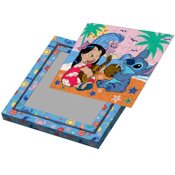 Luna: Kolorowanka puzzle z ramką, 64 elementy, Stitch, klimat Hawajów zdjęcie 3
