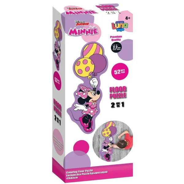 Luna: Minnie Mysz dwustronne podłogowe puzzle do kolorowania, 54 elementy zdjęcie 1