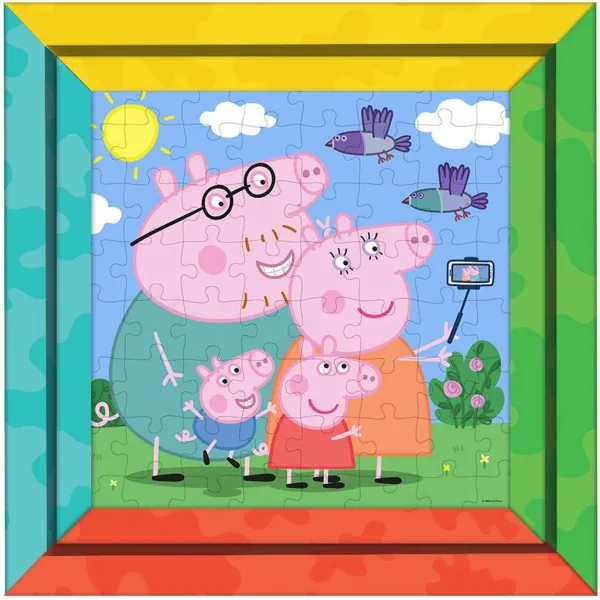 Luna: Peppa Pig 2 w 1, 64-elementowe puzzle do kolorowania z ramką zdjęcie 2