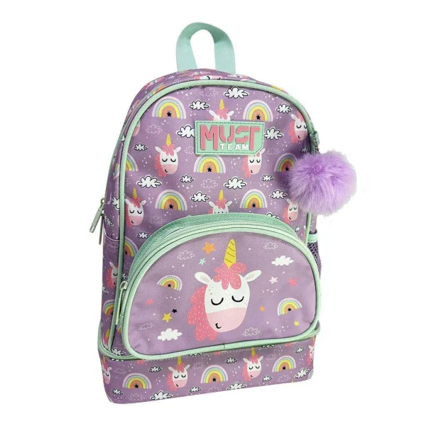 Luna: Zaokrąglony, izotermiczny plecak przedszkolny Must Team Unicorn z motywem jednorożca, 25x14x36 cm zdjęcie 1