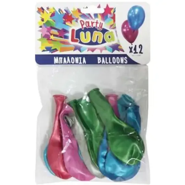 Luna: Zestaw 12 metalicznych kolorowych balonów zdjęcie 1