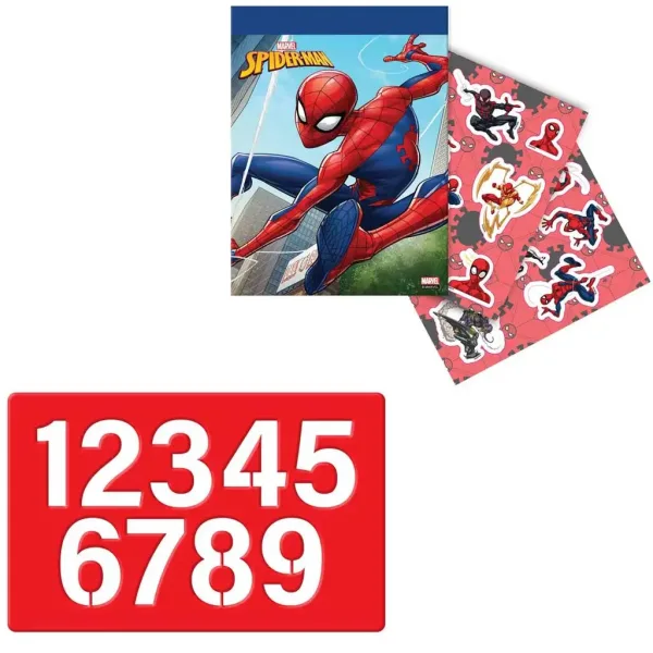 Luna: Zestaw do kolorowania Spider-Man z szablonem i naklejkami 54x47 cm zdjęcie 3