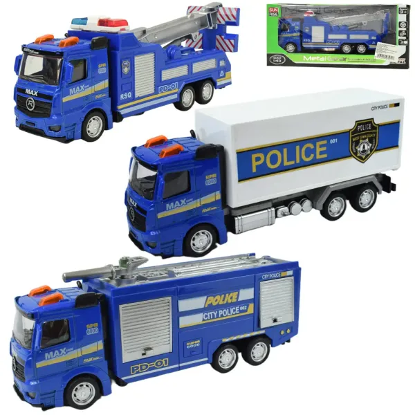 Magic Truck: Policyjna ciężarówka z napędem kinetycznym, różne wersje, 20 cm zdjęcie 6