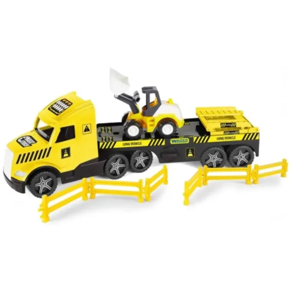 Magic Truck Technic: Ciężarówka z buldożerem i światłem 80cm - Wader zdjęcie 2