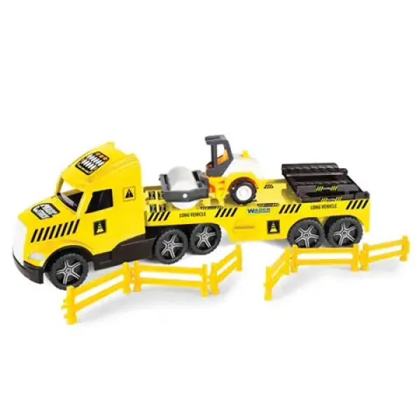 Magic Truck Technic: Ciężarówka z walcem drogowym i światłem 80 cm - Wader zdjęcie 2
