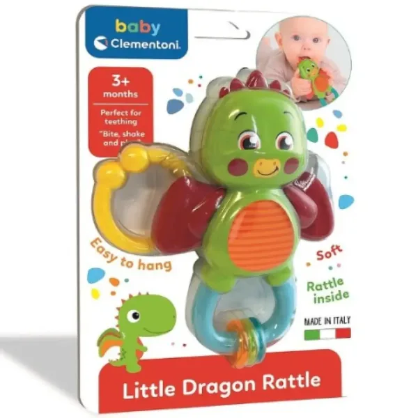 Mały smok kolorowa grzechotka dla niemowląt - Clementoni Baby