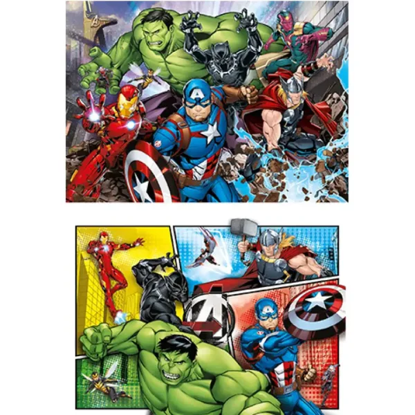 Marvel Avengers Supercolor 2 w 1 puzzle 2x60 elementów - Clementoni zdjęcie 2