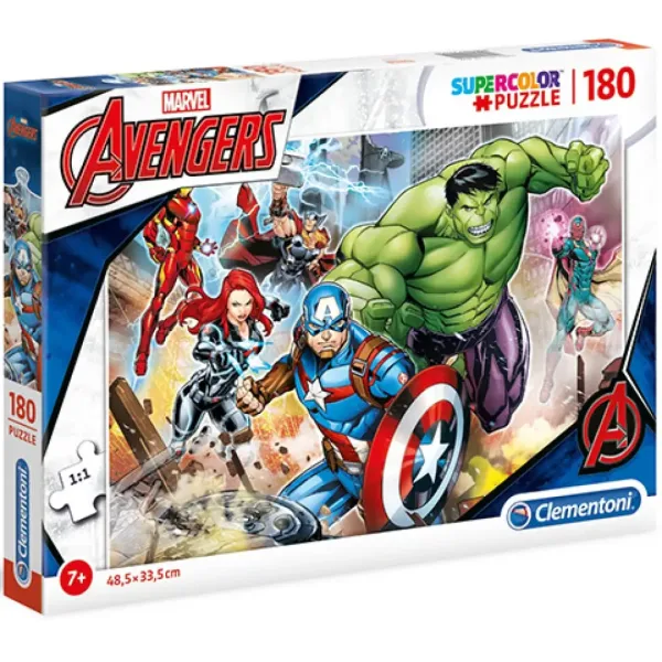 Marvel Avengers Supercolor puzzle 180 elementów - Clementoni zdjęcie 1