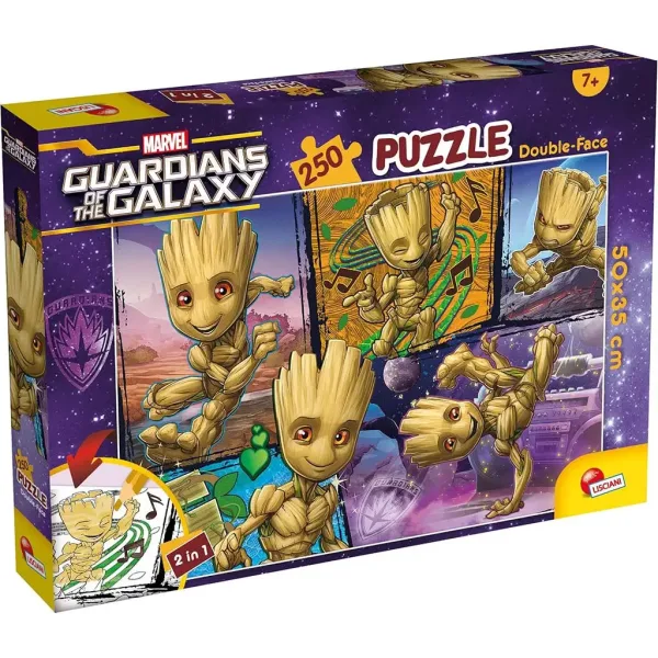 Marvel Groot 2 w 1 250-elementowa układanka i kolorowanka 50x35 cm - Lisciani zdjęcie 1