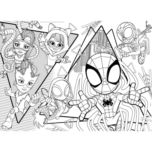 Marvel Spidey 2 w 1 maxi puzzle 35 elementów i kolorowanka 70x50 cm - Lisciani zdjęcie 2