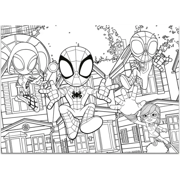 Marvel Spidey 2 w 1 maxi puzzle 4x48 elementów i kolorowanka 35x25 cm - Lisciani zdjęcie 2