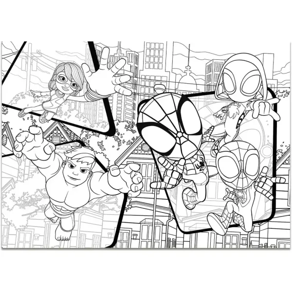 Marvel Spidey 2 w 1 maxi puzzle 4x48 elementów i kolorowanka 35x25 cm - Lisciani zdjęcie 3
