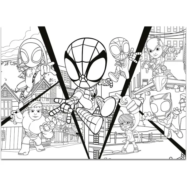 Marvel Spidey 2 w 1 maxi puzzle 4x48 elementów i kolorowanka 35x25 cm - Lisciani zdjęcie 5