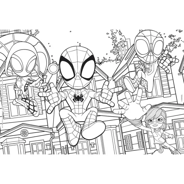 Marvel Spidey i jego zespół 2 w 1 puzzle 24 elementy i kolorowanka 50x35 cm - Lisciani zdjęcie 2