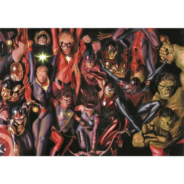 Marvel bohaterowie 1000-elementowe Compact puzzle 70x50cm - Clementoni zdjęcie 2