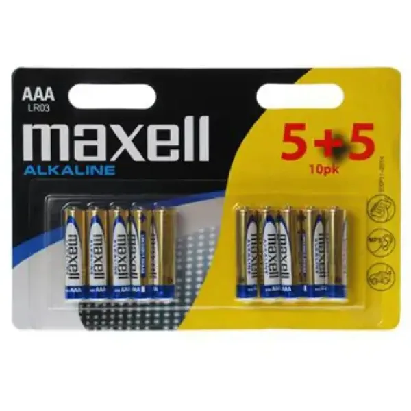 Maxell: Bateria alkaliczna 1,5V AAA LR03 w opakowaniu blisterowym 5+5 sztuk zdjęcie 1