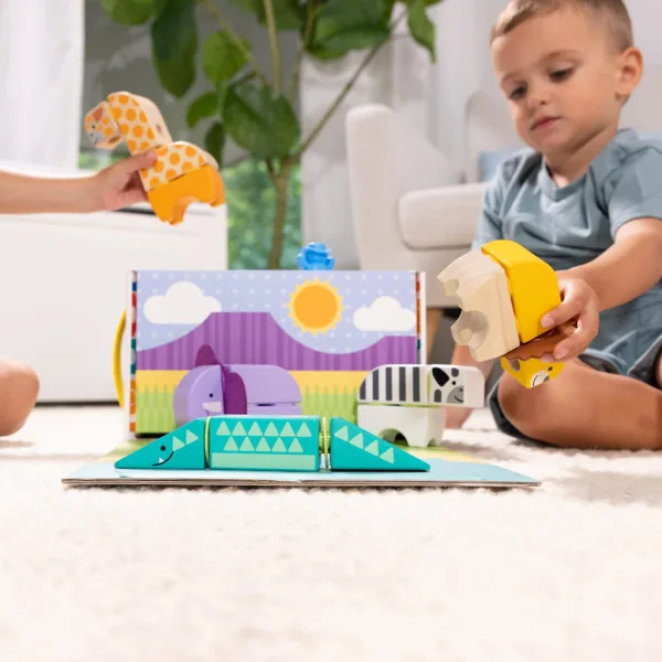 Melissa&Doug: Blockables - Drewniany zestaw do zabawy z safari zwierzętami - Spin Master zdjęcie 3