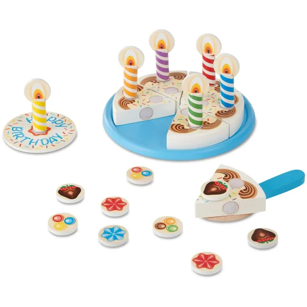 Melissa & Doug: Drewniany zestaw do zabawy – Urodzinowy tort - Spin Master zdjęcie 2