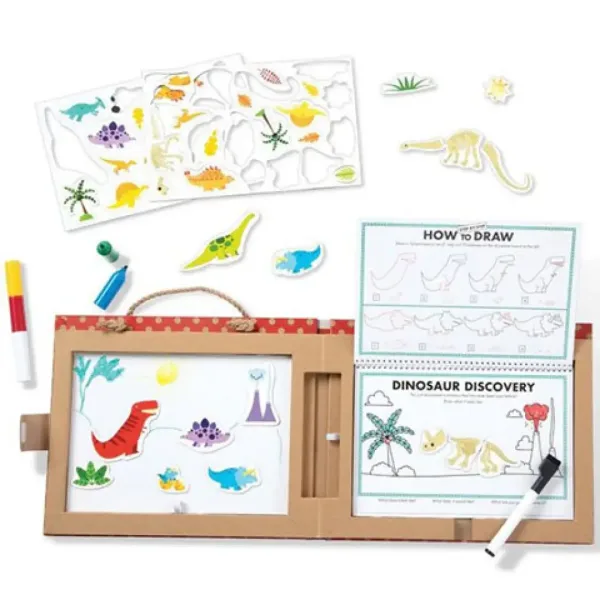 Melissa & Doug: Zestaw kreatywny z dinozaurami do rysowania zmywalnego i zabawy magnetycznej zdjęcie 2