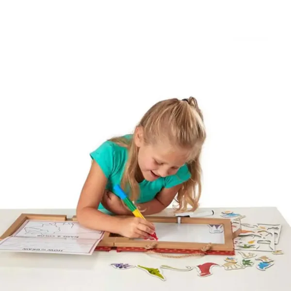 Melissa & Doug: Zestaw kreatywny z dinozaurami do rysowania zmywalnego i zabawy magnetycznej zdjęcie 3