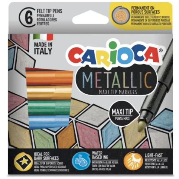 Metallic MaxiTip 6-częściowy zestaw markerów - Carioca zdjęcie 1