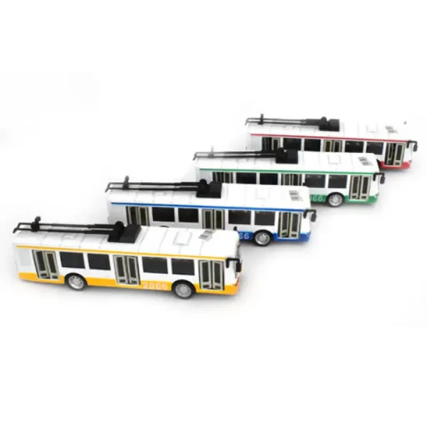 Metalowy model trolejbusu w skali 1:90, dostępny w różnych kolorach. zdjęcie 1