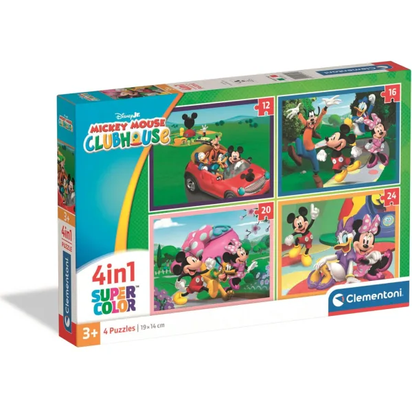 Mickey i przyjaciele 4 w 1 Supercolor puzzle - Clementoni zdjęcie 1