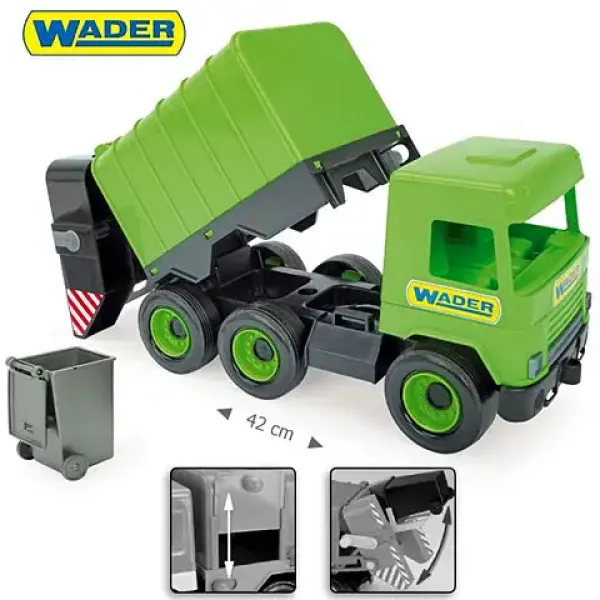 Middle Truck: Śmieciarka 43cm zielona - Wader zdjęcie 3