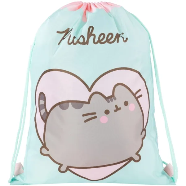 Miętowy worek gimnastyczny Pusheen, worek sportowy 34x43 cm zdjęcie 1