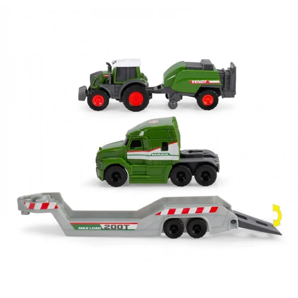 Mikro ciężarówka transportowa z traktorem Fendt i prasą do bel - Dickie Toys zdjęcie 3