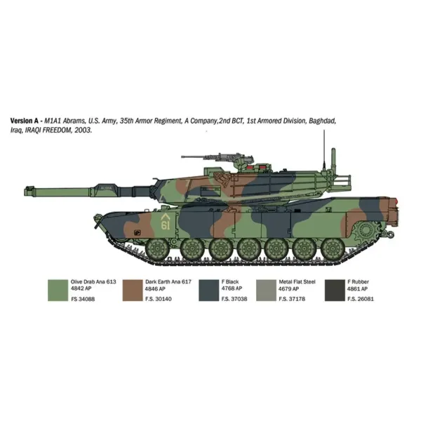 Model czołgu M1A1 Abrams Italeri w skali 1/35 zdjęcie 3