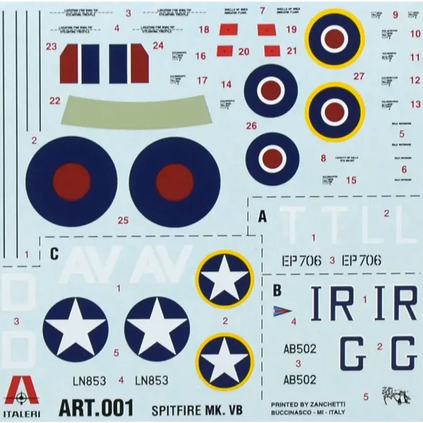 Model myśliwca Spitfire Mk. Vb Italeri w skali 1/72. zdjęcie 2