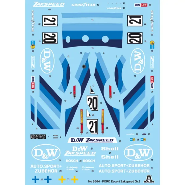 Model samochodu Italeri 1/24 Ford Escort Zakspeed Gr.2 zdjęcie 2
