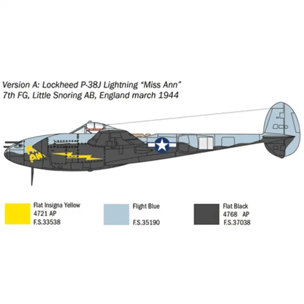 Model samolotu Italeri 1/72 P-38J Lightning zdjęcie 3