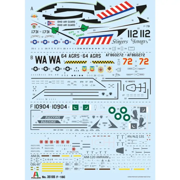 Model samolotu myśliwskiego Italeri 1/48 F-16C Fighting Falcon zdjęcie 2