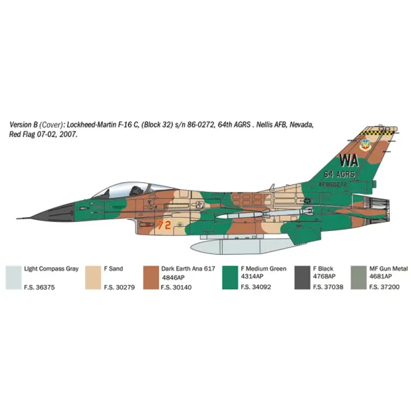 Model samolotu myśliwskiego Italeri 1/48 F-16C Fighting Falcon zdjęcie 4