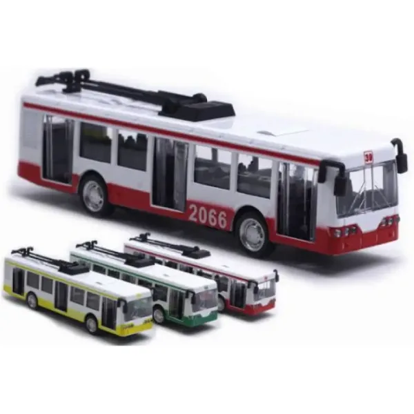 Model trolejbusu metalowy w kilku wariantach kolorystycznych 1/90 zdjęcie 1