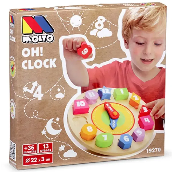 Molto: Nature Oh! Clock sortujący zegar drewniana zabawka zdjęcie 1