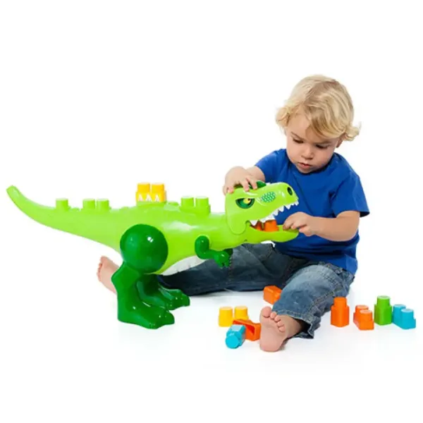Molto: Zestaw klocków konstrukcyjnych Blocks klockożerny gigantosaurus dinozaur z dźwiękiem, 30 elementów zdjęcie 3