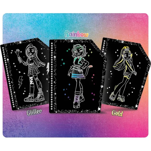 Monster High Przyjaciele na zawsze zestaw do zdrapywania obrazków, 44 strony - Lisciani zdjęcie 2