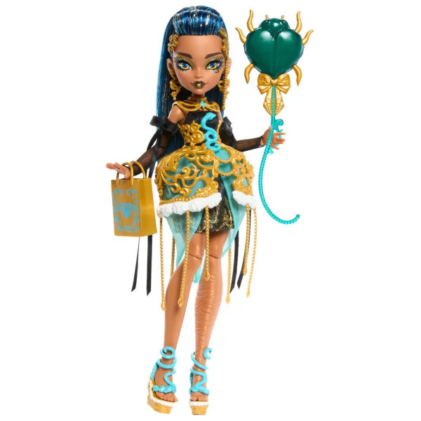 Monster High: Strasznie Słodkie Urodziny – lalka Cleo De Nile z balonem i prezentem - Mattel zdjęcie 2
